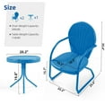 thumbnail image 2 of GONICHA 3-Piece Outdoor Bistro Set, Anti-Rust Retro Metal Table and Chairs for Outdoor Indoor, Blue, 2 of 8