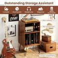 thumbnail image 6 of Giantex Record Player Stand, Vinyl Record Storage Cabinet for Living Room, Bedroom, Walnut, 6 of 10