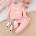 thumbnail image 2 of NIEWTR Baby Toddler Girls Fall Winter Outfits Contrast Color Long Sleeve Sweatshirts Pants 2Pcs Clothes Set Toddler Girl Outfit For 1t 2t 3t 4t 5t 6t,12-18 Months, 2 of 6