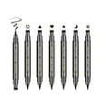 thumbnail image 1 of 6 Pcs Liquid Eyeliner Set,Double-Side Eyeliner Stamp Pen Eyeliner Tattoo Tool Waterproof Smudge-proof Eyeliner Stamp Makeup-Smiley, Triangle,Heart,Star,Moon,Flower, 1 of 9
