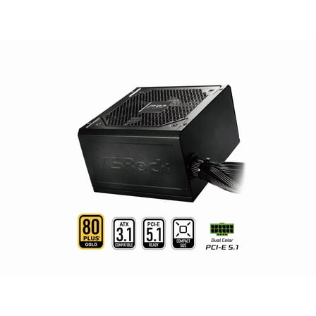 ASRock PRO Series PRO-750G 750 W ATX 3.1 Compatible 80 PLUS GOLD Certified Power Supply
