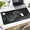 Black Wave-Phone Holder-31.5"x15.8", variant on Unbranded Black-Magnetic Stand-27.5"x11.8"-Left Wireless Charging Mouse Pad
