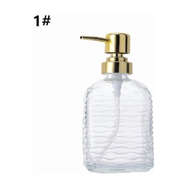 Botella desinfectante de manos transparente de 450 ml: botella de repuesto for gel de ducha, jabón, loción y champú tipo push