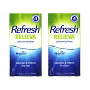 2 Pack - Refresh Relieva Lubricant Eye Drops, Lubricates & Protects Dry Eyes, 0.33 FL OZ