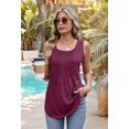 thumbnail image 4 of Womens Loose Fit Casual Flowy Tank Tops Sleeveless Summer Tops Wine red M, 4 of 9