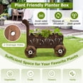 thumbnail image 6 of Topcobe Decorative Wooden Wagon Cart with Handle Wheels and Drainage Hole, Planters for Outdoor Plants, Raised Garden Beds Outdoor, Brown, 6 of 8
