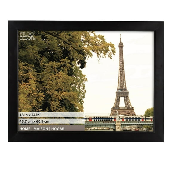 18" x 24" Home Studio Black Picture Frame by Studio Decor - Includes Pre-attached Hanging Hardware - Horizontal or Vertical Display - 1 Pack