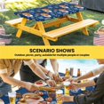 thumbnail image 6 of Christmas Navy Table Cloths for 6 Foot Rectangle Tables, Xmas Cute Elk Winter Leaves Cartoon Snowflake Patio Waterproof Elastic Fitted Tablecloths, Washable Rectangular Table Cover for Camping, 6 of 8