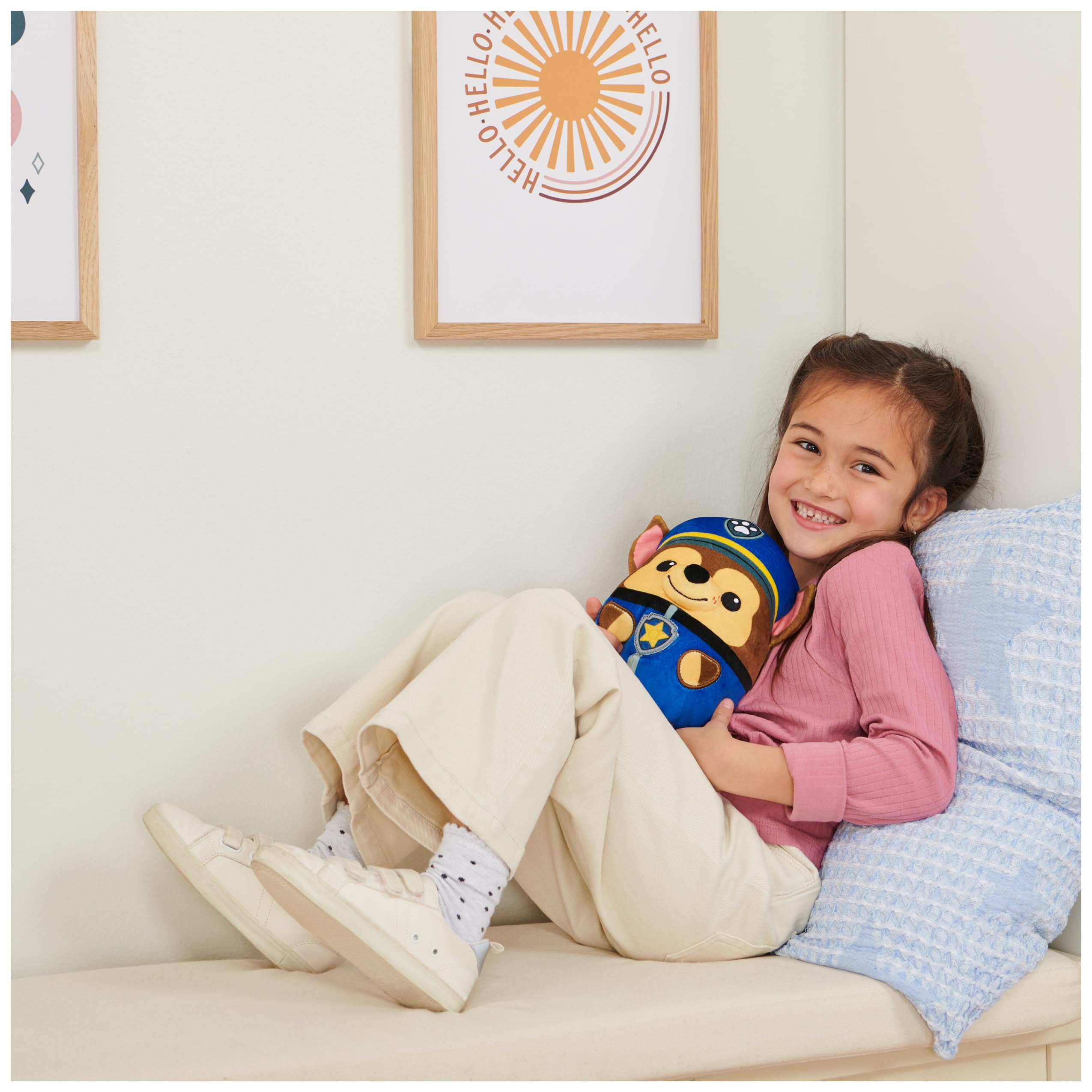 PAW Patrol Chase Squish Plush, Official Toy from The Hit Cartoon, Squishy Stuffed Animal for Ages 1 and Up, 8