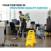 Alpine 24 Inch Caution Wet Floor Sign - Bilingual Safety Warning Sign to Easily Avoid Slippery Accidents in Businesses & High Traffic Areas