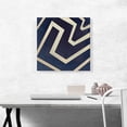 thumbnail image 2 of ARTCANVAS Navy Blue Square With Ivory Lines Canvas Art Print - Size: 18" x 18" (1.50" Deep), 2 of 9