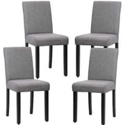 Dkelincs Dining Chairs Set of 4 Dining Room Chairs Urban Style Fabric Padded Parsons Chair Armless Kitchen Chairs with Solid Wooden Legs, Gray