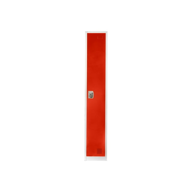 AdirOffice - Locker - 2 doors - 2 hooks - solid steel - red (pack of 4)