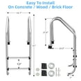thumbnail image 5 of M optimized Stainless Steel Inground Swimming Pool 2 Step Ladder with Stainless Steel Steps, Silver, 5 of 6