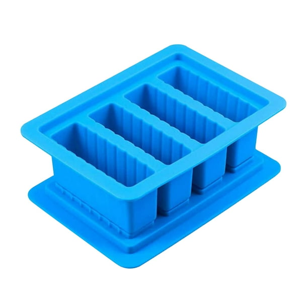 Advancent Molde de mantequilla de 4 cavidades bandeja de silicona fabricante de mantequilla con tapa antiadherente para pan de maíz pastel de queso palo Herramientas y accesorios para hornear azul Advancent HA006773-03