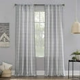 thumbnail image 2 of No. 918 Castille Farmhouse Plaid Linen Semi-Sheer Rod Pocket Curtain Panel, 54"x84", Blue, 2 of 6