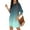 Cyan, variant on Women's Casual Dress Long Sleeve Round Neck Gradient Color Print with Pocket Loose Fit Midi Dress for Spring Fall,Blue,L