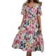 thumbnail image 4 of WILLBEST Vestidos de Dama Vestido Casual con Estampado Floral para Mujer Cuello En V Cintura con Lazo Holgado Vacaciones de Verano Uso Diario Cómodo Ligero Femenino Elegante Grande​​, 4 of 4