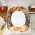 thumbnail image 4 of Manfei Classic Halloween Pumpkin Lantern Fitted Sheet Full,Hello Fall Foliage Print Bed Set,3 Pieces,1 Fitted Sheet and 2 Pillowcases, 4 of 6