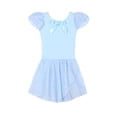 thumbnail image 2 of ZACPNCV Ballet Leotards for Girls Toddler Dance Leotards Short Short Sleeve Skirt Ballerina Outfits Light Blue 6-7 Years, 2 of 8