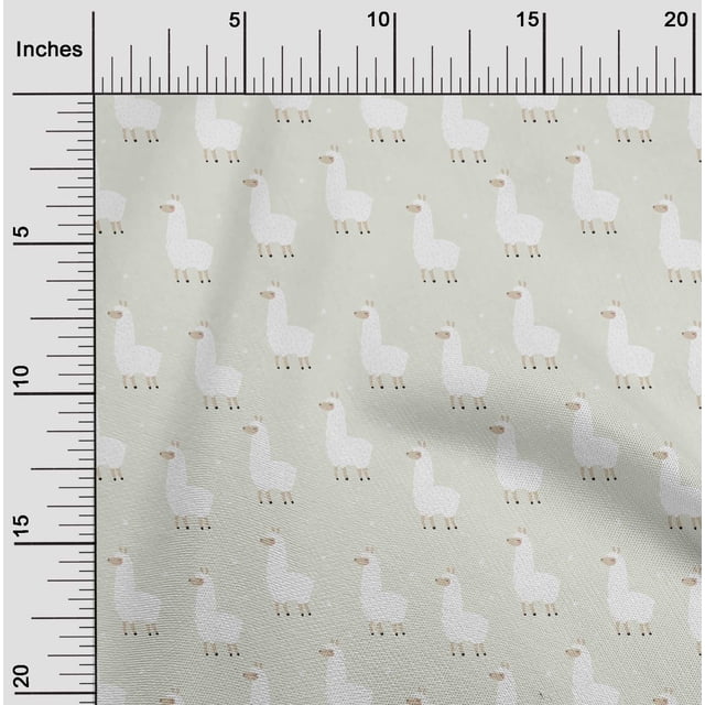 oneOone Polyester Lycra Off White Fabric Sheep Sewing Craft Projects Fabric Prints By Yard 56 Inch Wide