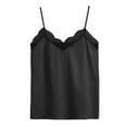 thumbnail image 4 of Women's V-Neck Satin Camisole Tank Top – Silk Satin Sleeveless Summer Top with Spaghetti Straps, Loose Fit for Sleep or Loungewear, 4 of 4