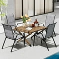 thumbnail image 3 of Arlopu Patio Chairs Set of 4, Outdoor Stackable Dining Chairs with Armrest for Lawn Backyard Deck, Gray, 3 of 11