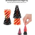 thumbnail image 3 of duomi-Spiral Cone Fidget Toy 3D Printed Impossible Pyramid Passthrough Sculpture (3PCS): Mini Creative Design for Anxiety Relief - Suitable for Desktop Display, Pocket Carry - Great Gift for Kids and, 3 of 4