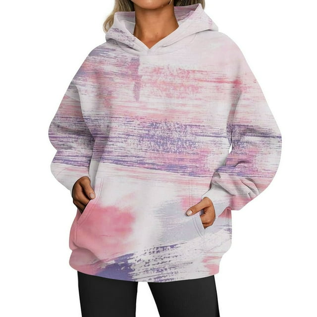 Mode Quotidienne Polyvalente Décontractée Sweat-Shirts Manches Longues Gradient Top Sweat-Shirts Bleu L