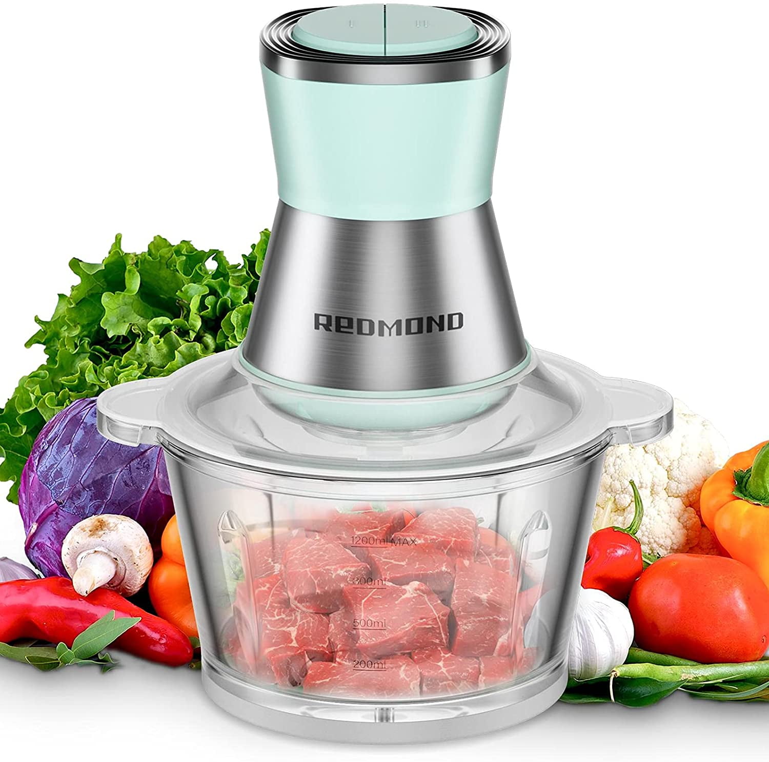 Kitchen Food Processor Robot Smart All-In-One  Cooker,Chopper,Steamer,Juicer,Blender (Color : Red, Size : US)