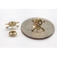 thumbnail image 5 of 14k Solid Yellow Gold Skull Punk Rock Gothic Halloween Stud Earrings 11 MM, 5 of 7