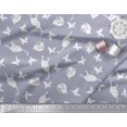 thumbnail image 3 of Soimoi Polyester Crepe Fabric Bird & Cat Animal Printed Fabric 1 Yard 42 Inch Wide, 3 of 3