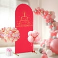 thumbnail image 5 of 6 ft Matte Fitted Spandex Round Top Wedding Arch Backdrop Stand Cover Events, 5 of 14