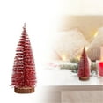 thumbnail image 2 of BINGLI Mini Christmas Tree, Tabletop Christmas Tree with Wooden Bases Artificial Bottle Brush Trees with 2 Sizes Christmas Table Decor Bottle Brush Trees for Christmas Decorations (Red), 2 of 9