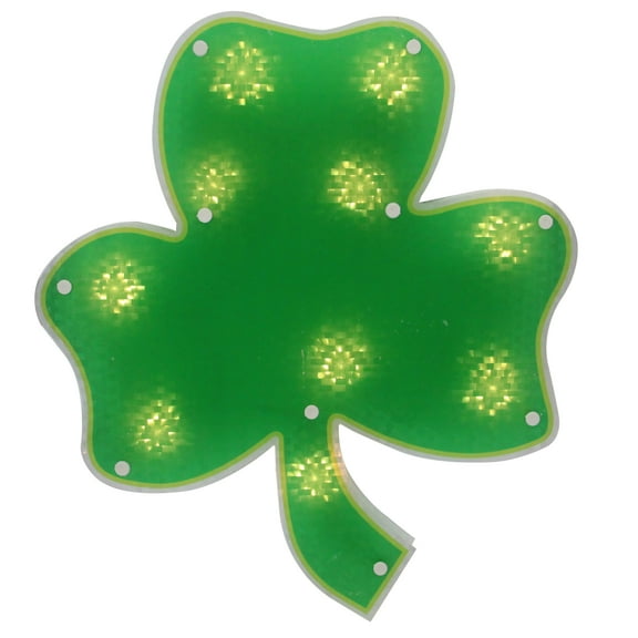 14" Lighted St. Patrick's Day Irish Shamrock Window Silhouette Decoration