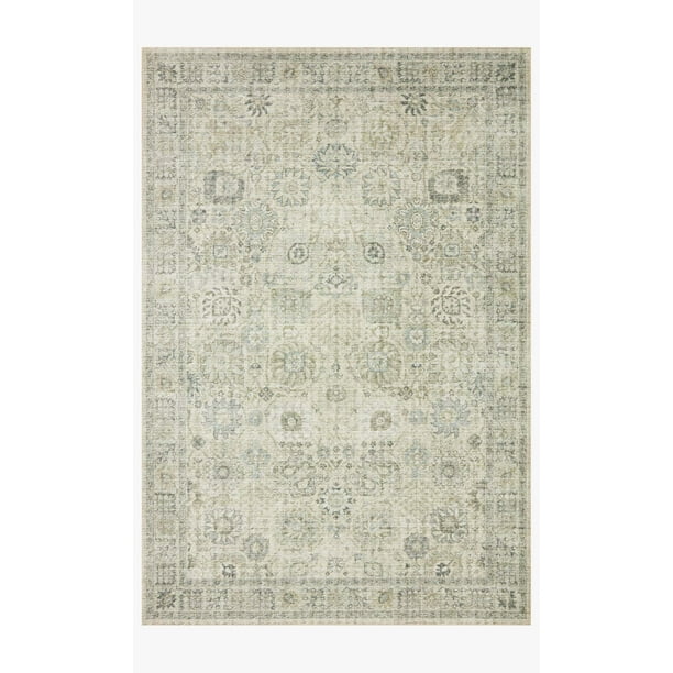 Loloi II Skye SKY14 Natural / Sage Oriental Area Rug 18" x 18" Sample