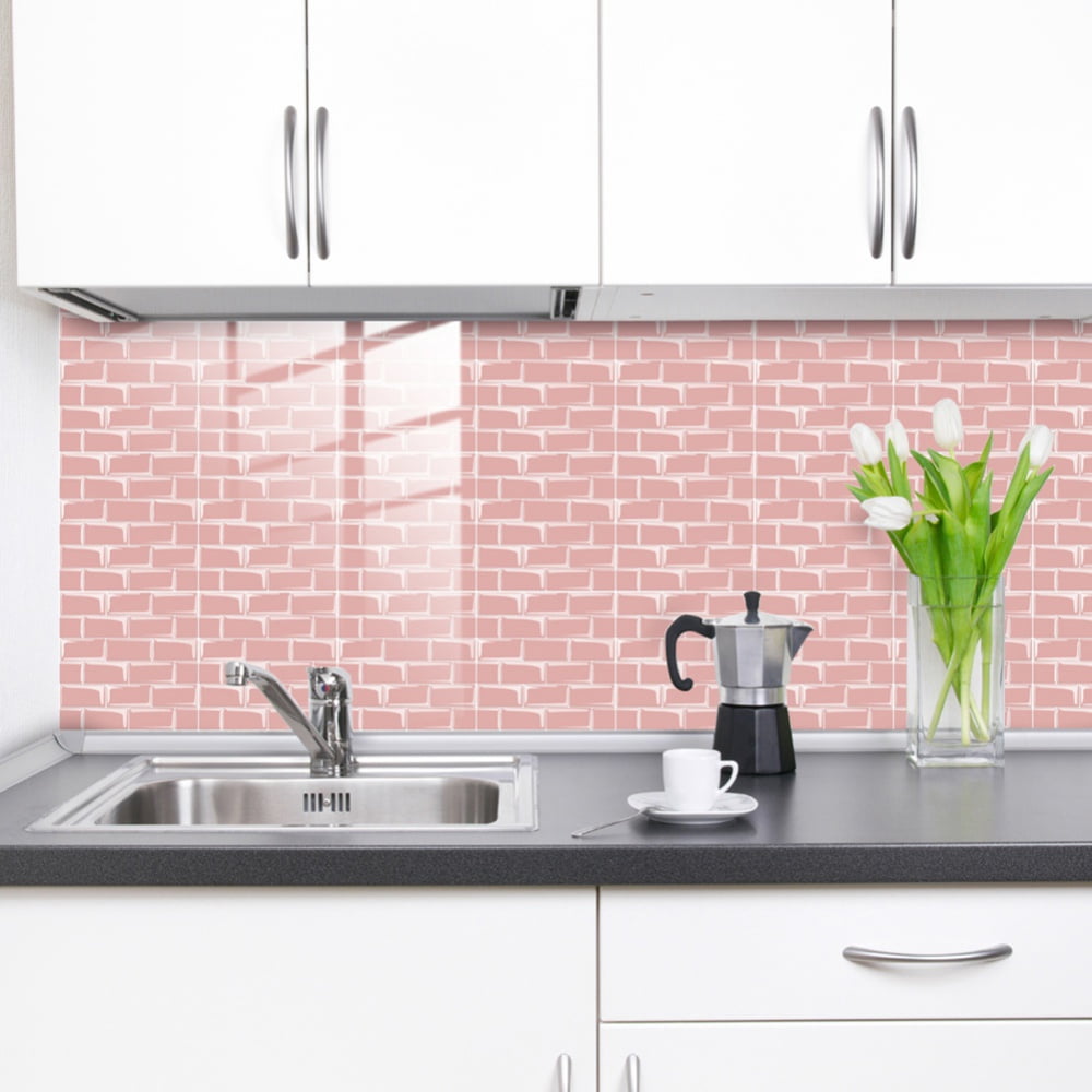 Pink And Grey Backsplashes