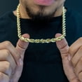 thumbnail image 3 of 14k Yellow Gold Plated Over 925 Sterling Silver Rope Chain Mens Necklace 6.5mm, 3 of 5