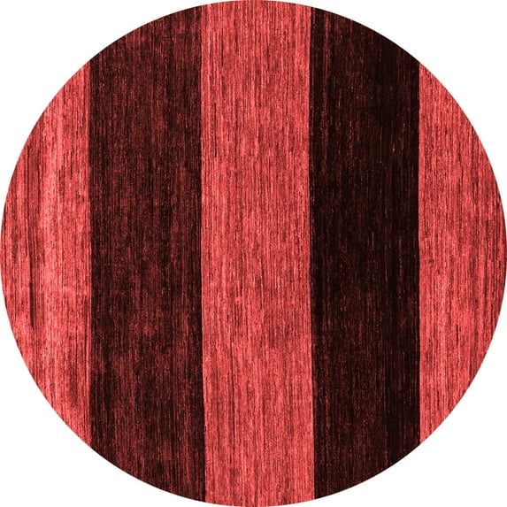 Ahgly Company Machine Washable Indoor Round Abstract Red Modern Area Rugs, 8' Round