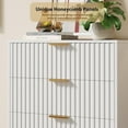 thumbnail image 3 of Fluted 5 Drawer Dresser for Bedroom, 48" Tall Modern Chest of Drawers with Deep Drawers and Wide Top, Wooden Dresser Organizer for Living Room, Hallway, Kids Room, 3 of 9