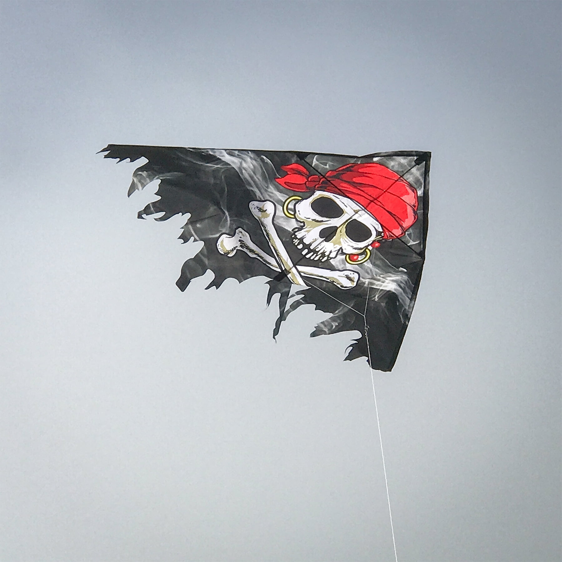 In the Breeze Kites 3257 - Smokin' Pirate Fringe 50-inch Delta Kite - Fun, Easy Flying Pirate Kite