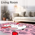 thumbnail image 2 of ODIKA 2'x3' Machine Washable Non-Slip Area Rug, Snowman Wonderland Scene with Cardinals and Pine Branch Motif High Traffic Rug, Pink, 734881, 2 of 7