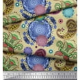 thumbnail image 2 of Soimoi Silk Fabric Mandala & Paisley Ethnic Printed Fabric 1 Yard 42 Inch Wide, 2 of 3