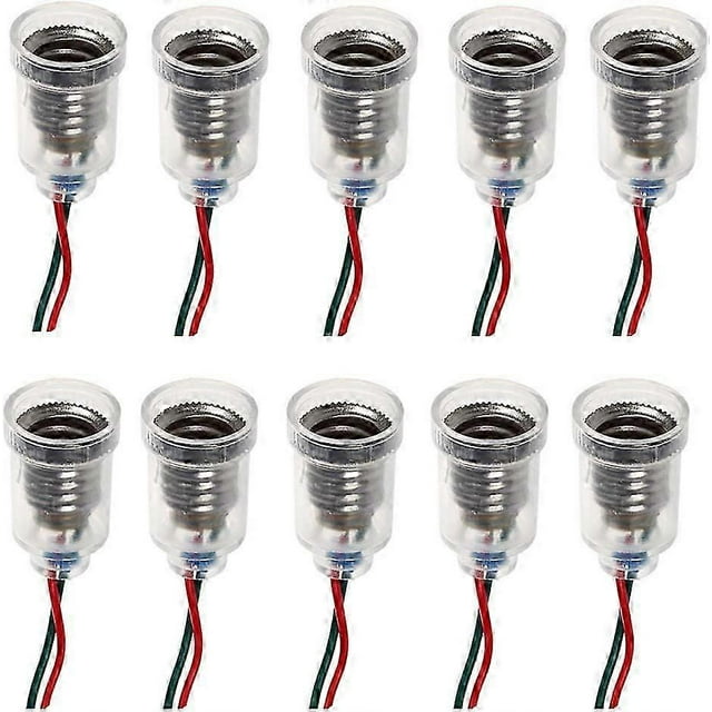 10PCS E10 Lamps Base LED Screw Mount Small Bulbs Holder Light Socket with Wire Socket for Circuit Experiment Home Electrical Testing Accessories