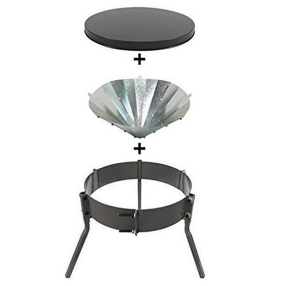 Highwild Deer Feeder 30-Gallon Barrel Kit - Steel Lid | Barrel Band | Galvanized Feeder Funnel