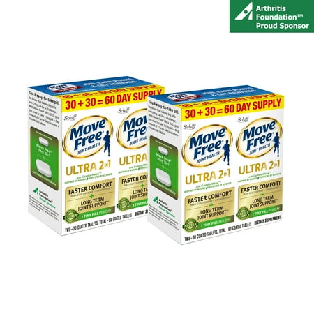 - (2 Pack) Move Free Ultra 2in1 with Comfort Max, 60 tablets (2x30ct Twin Pack), Clinically Proven long term Joint Support, One Tiny Pill