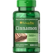 Puritan's Pride Cinnamon 500mg 100 Capsules Support Sugar Metabolism