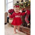 thumbnail image 4 of Cjfdfy Newborn Baby Girl Christmas Clothes Santa Claus Christmas Tree Long Sleeve Ruffled Bubble Romper With Headband Cute My First Christmas Fall Winter Holiday Set 0-18 Months, 4 of 9
