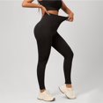 thumbnail image 2 of Women's High Waisted Scrunch Yoga Pants, Butt Lifting Peach Butt Fitness Leggings for Women, Soft Comfortable High Rise Workout Pants for Gym, Yoga and Daily Wear Black, 2 of 7
