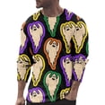 thumbnail image 1 of AMERTEER T-Shirt Homme Automne et Hiver Grande Taille Décontracté Rétro Vieux Festival d'Halloween Imprimé Complet Col Rond Manches Longues, 1 of 4